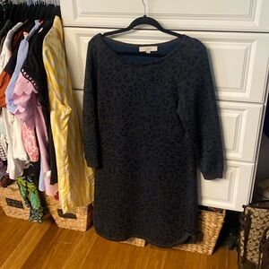 Really pretty blue and gray leopard sweater dress